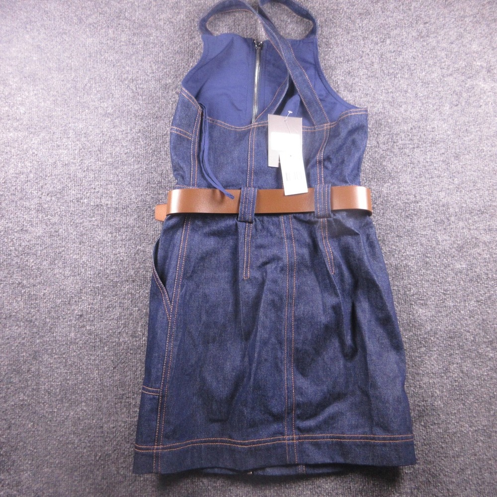 Nicholas Dress Womens 0 Blue Denim Andri Utility Apron Mini Belted Zip - Picture 2 of 12